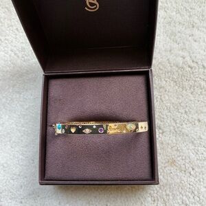 STUNNING DESIGNER SYDNEY EVAN ICONOGRAPHY MULTI GEMSTONE BANGLE BRACELET